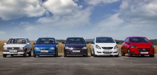 Pět generací Opelu Corsa