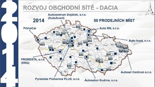 Rozvoj prodejní sítě značky Dacia v roce 2014