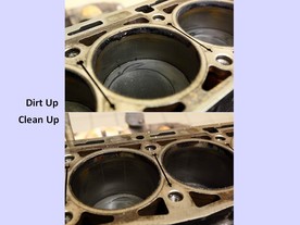 Pohled do válců pro jednotlivých fázích testu