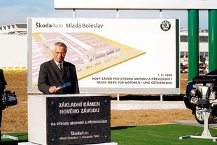 Položení základního kamene Technologického centra v roce 1997 - Václav Klaus