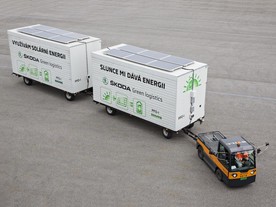autoweek.cz - Elektrický tahač se solárními moduly v závodě Škoda Auto