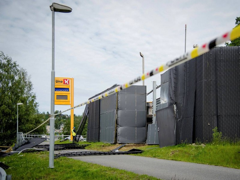 Požár plnicí stanice na vodík v Norsku
