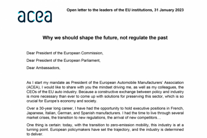 ACEA open letter