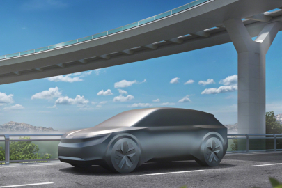Kompaktní elektrické kombi Škoda - skulptura z roku 2023