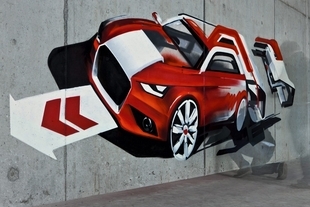 Audi A1 v graffiti