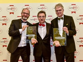 AutoBest 2017 gala: J. P. Kempf (Opel), Dan Vardie (AutoBest) a U. Schumacher (Opel) 