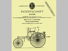 Patentové přihláška „vozidla poháněného motorem na plyn“číslo DRP 37435