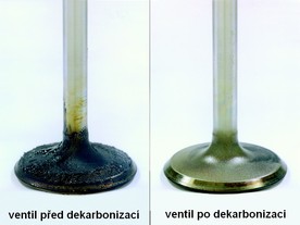 Ventil před a po dekarbonizaci