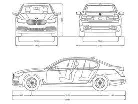 BMW řady 7 - míry základní verze
