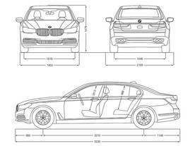 BMW řady 7 - míry dlouhé verze