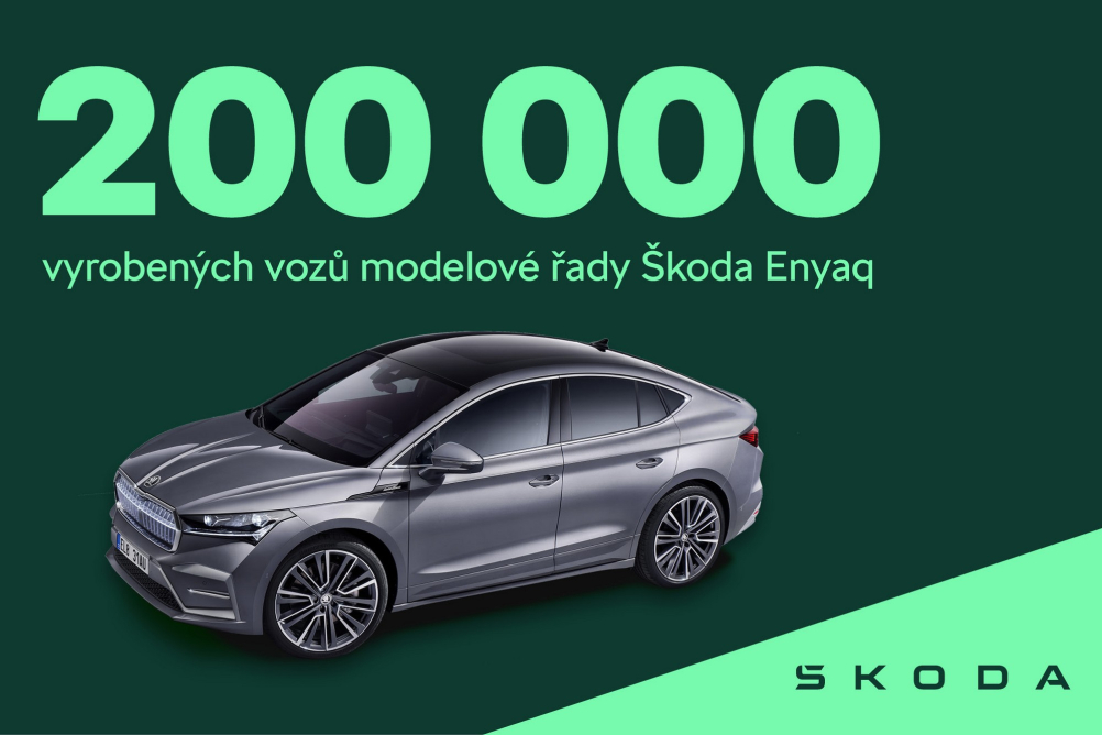 200 000 vyrobených vozů Škoda Enyaq