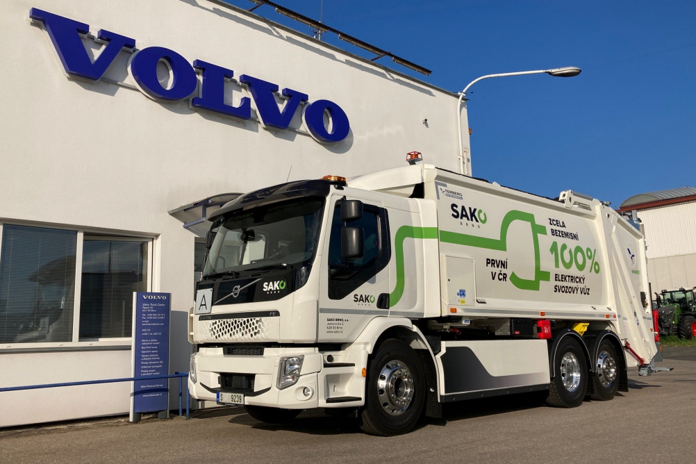 V Brně sváží odpad elektrické Volvo