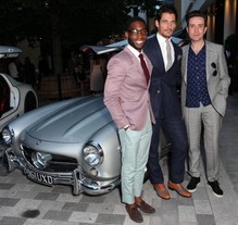 David Gandy, Tinnie Tempah a Nick Grimshaw při Mens Fashion Week GQ Party