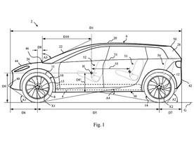Skica z patentového spisu elektromobilu Dyson