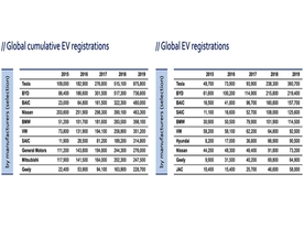 Registrace elektromobilů podle výrobců