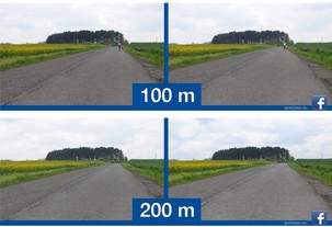 Viditelnost chodců na 100 m a 200 m