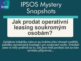 Z výzkumného projektu agentury Ipsos