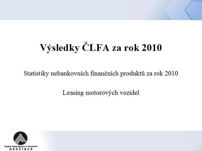 Výsledky ČLFA za rok 2010