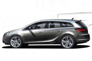 Tato kresba odpovídá vzhledu kombi Opel Astra Sports Tourer
