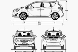 Opel Meriva - hlavní rozměry