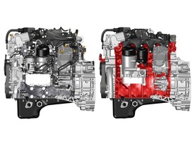 Vlevo motor Renault Trucks Euro 6 DTI5 z 841 dílů, vpravo s využitím 3D tisku 