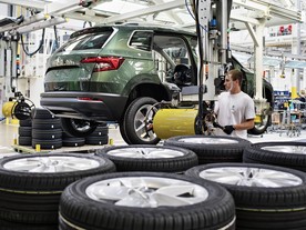 Výroba vozu Škoda Karoq v závodě Kvasiny
