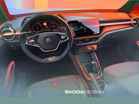 Škoda Fabia IV se samostatně umístěnou centrální obrazovkou infotainmentu