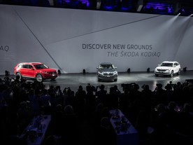 Škoda Kodiaq na pódiu v berlínském středisku Kraftwerk