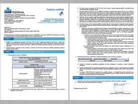 Pojistný certifikát ČSOB