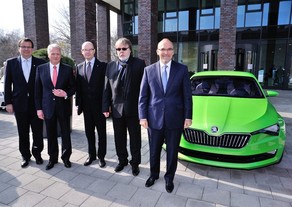 Zleva Jan Mládek, Winfried Vahland, Bohuslav Sobotka, Jaroslav Povšík a Christian Klingler