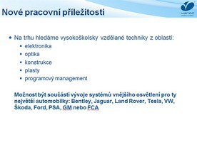 Varroc Lighting Systems hledá vysokoškoláky