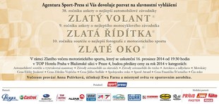 Zlaty večer motoristického sportu 2014